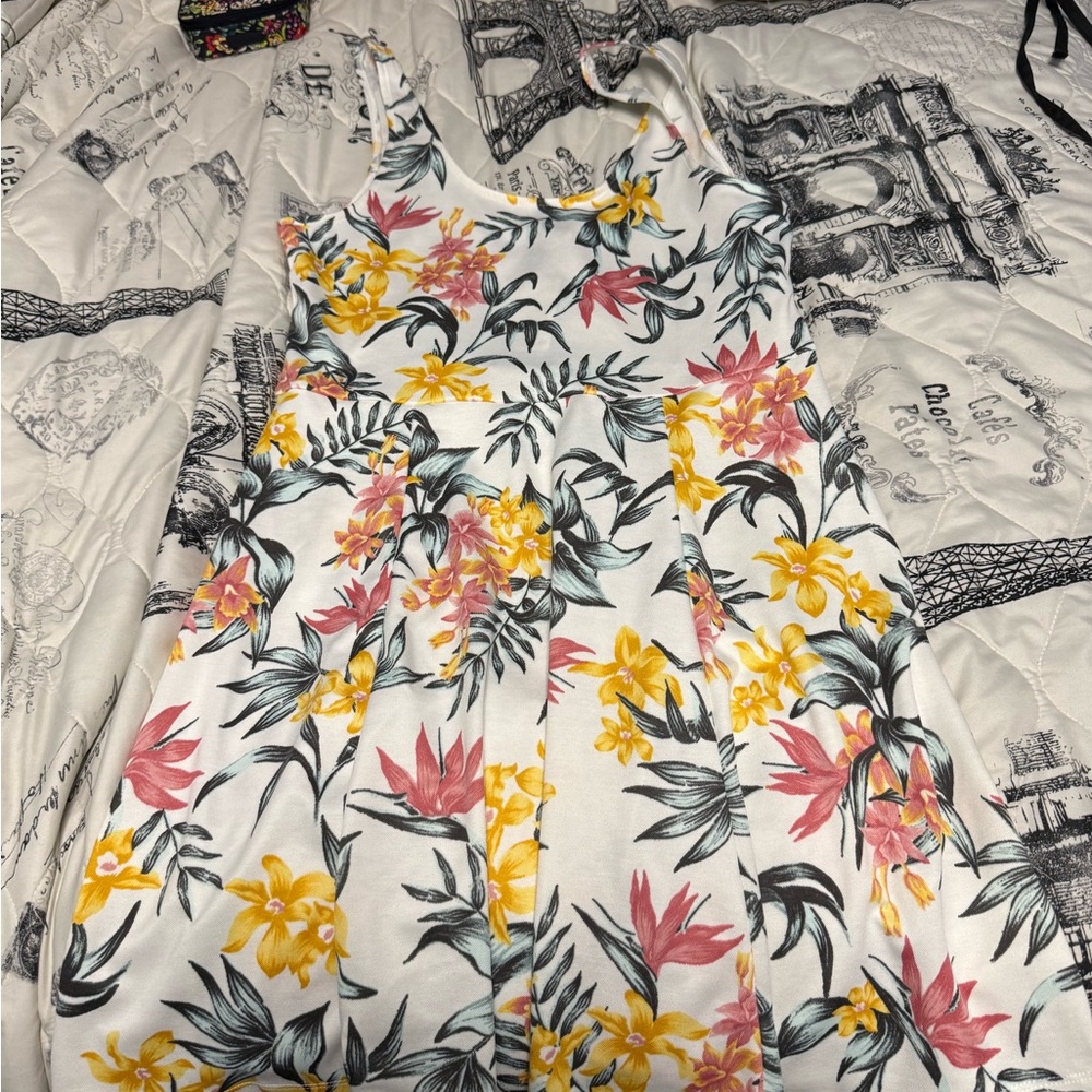 Divided Floral Print Dress